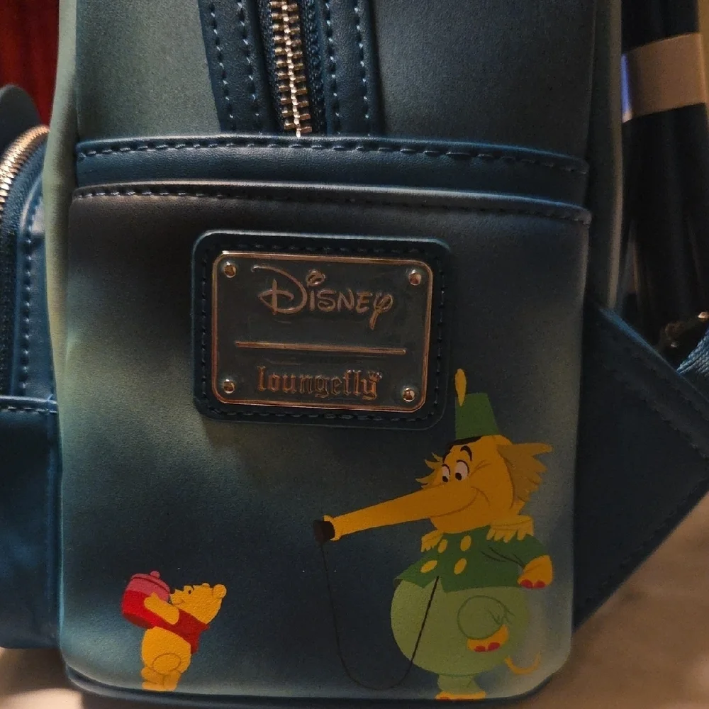 Loungefly Blue and Gold Winnie the Pooh Kids Backpack - Picture 6 of 11